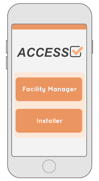 A digital prototype displaying a phone running the Access app.