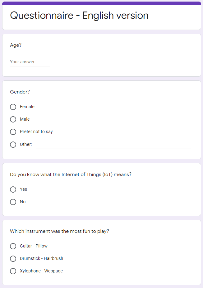 A screenshot of a questionaire.