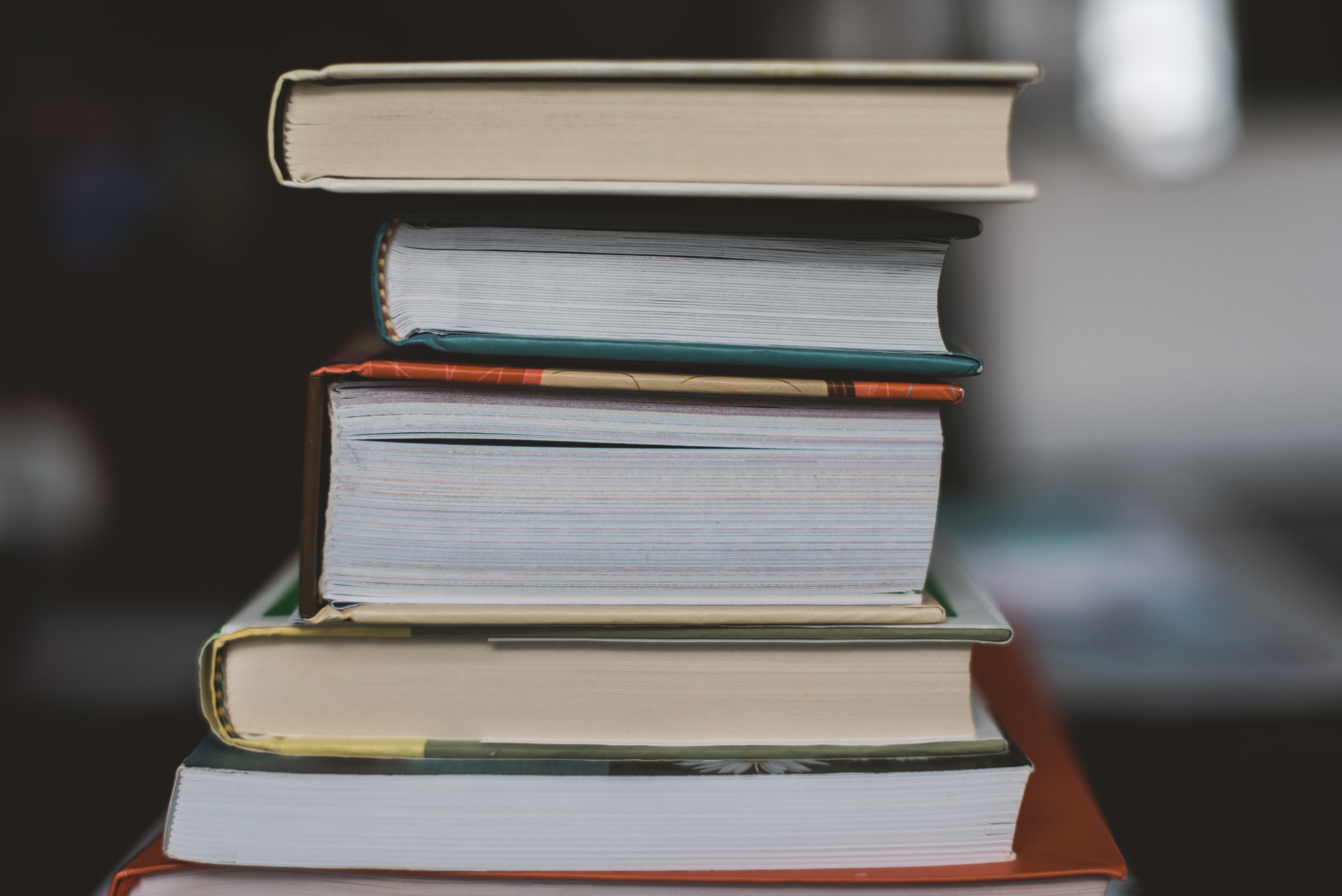 A pile of books.